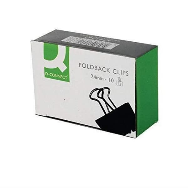 Clip de Rappel - Q Connect - Svart - Pack med 10 - 24 mm - Högkvalitativt stål