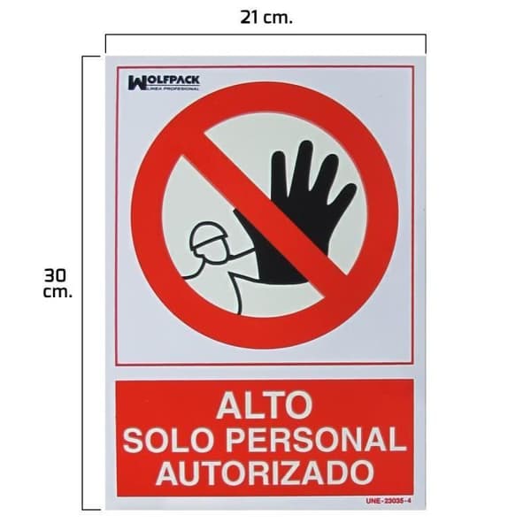 Cartel Alto Acceso Solo Personlig Auktoriserad 30x21