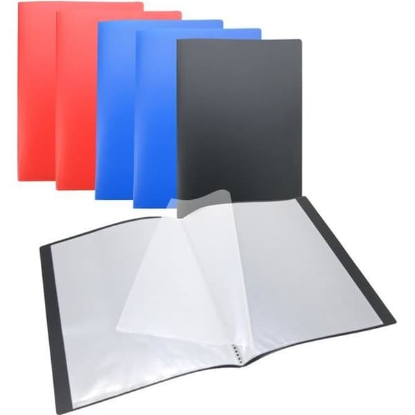 Set med 6 A4-dokumentskydd - WAYTEX - 931400P - 40 visningar - Mjukt Polypro-omslag - Diverse färger
