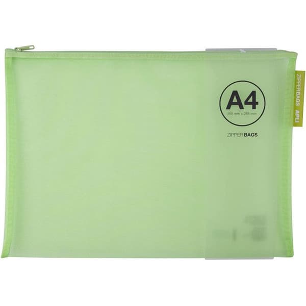 A4 dokumentskydd av nylon i olika färger Apli Zipper Bags