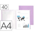Miniatyrbild 1 av 4: Protege-dokument liderpapel polypropylen flexibelt skydd 40 fasta fickor a4 220x297mm lila ogenomskinlig