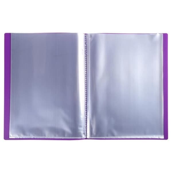 10-pack av Polypropylen Dokumenthållare 5/10 OPAK Crystal-fickor 160 visningar - A4 Lila