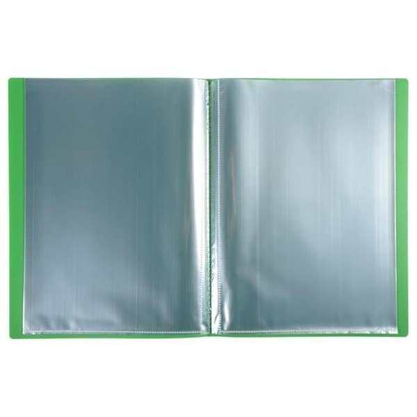 Set om 20 plastfodral i polypropen 5/10 OPAK kristallfickor 40 vyer - A4 ljusgrön