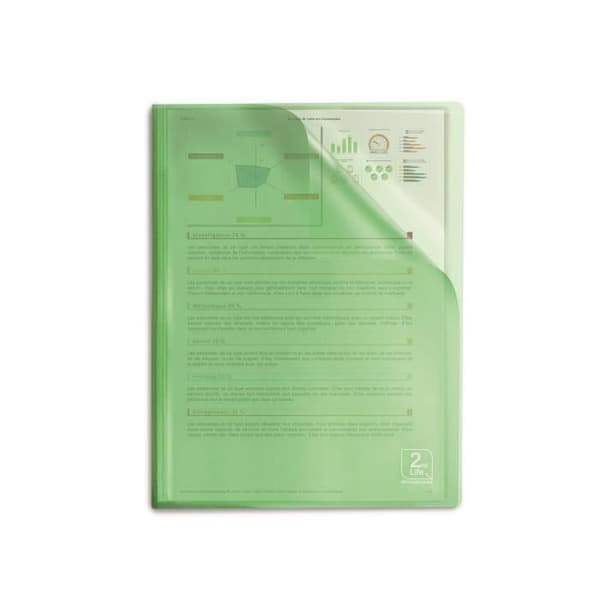 Paket med 10 dokumentfickor 2nd LIFE A4 20 fack 40 vyer blandade färger transparent