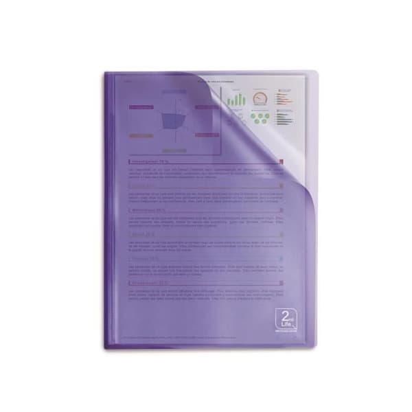 Paket med 10 dokumentfickor 2nd LIFE A4 20 fack 40 vyer blandade färger transparent