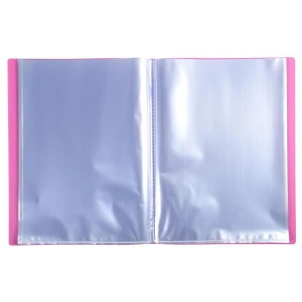 Set med 8 dokumentfickor i polypropylen 5/10 OPAK kristallfickor 160 vyer - A4 Rosa