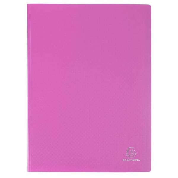 Set med 8 dokumentfickor i polypropylen 5/10 OPAK kristallfickor 160 vyer - A4 Rosa