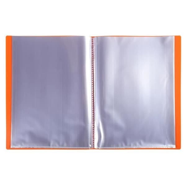 Ställ 10 stycken dokumentfickor i polypropylen 5/10 OPAK kristallfickor 80 sidor - A4 Orange