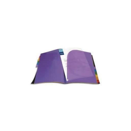 Dokumentomslag - VIQUEL - RAINBOW - 12 flikar - A4-format - Svart färg