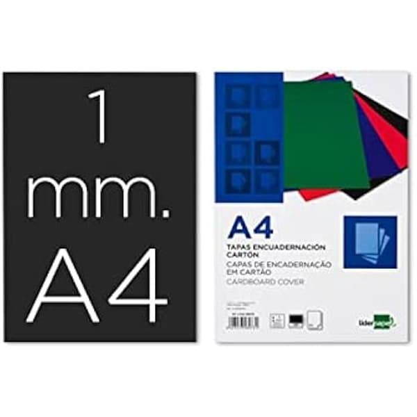 Inbindningsomslag - LIDERPAPEL - A4 - 1 mm - 50-pack - Svart