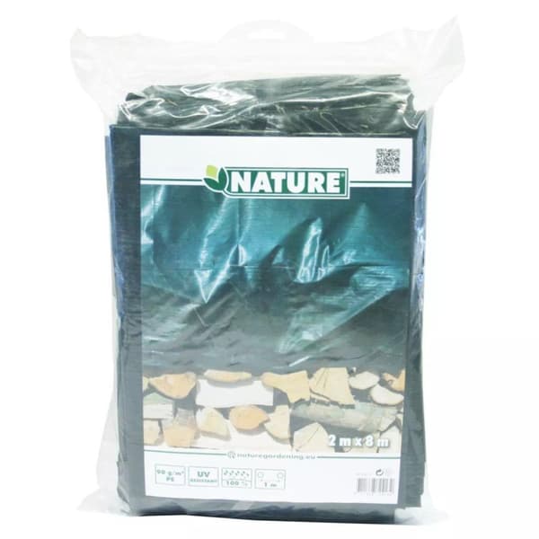 Nature Vedpresenning 2x8 m PE grønn 6072413