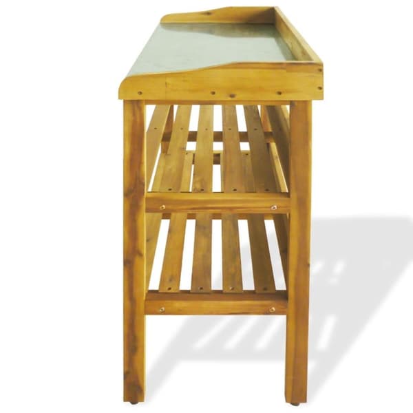 vidaXL Plantebenk med 2 hyller heltre akasie og sink
