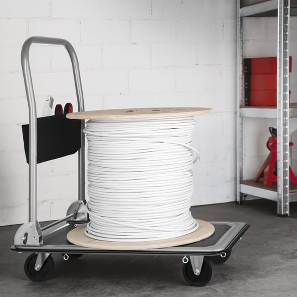 Ladvogn med bremser - sort,150 kg