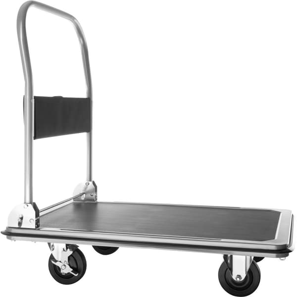 Ladvogn med bremser - sort,300 kg