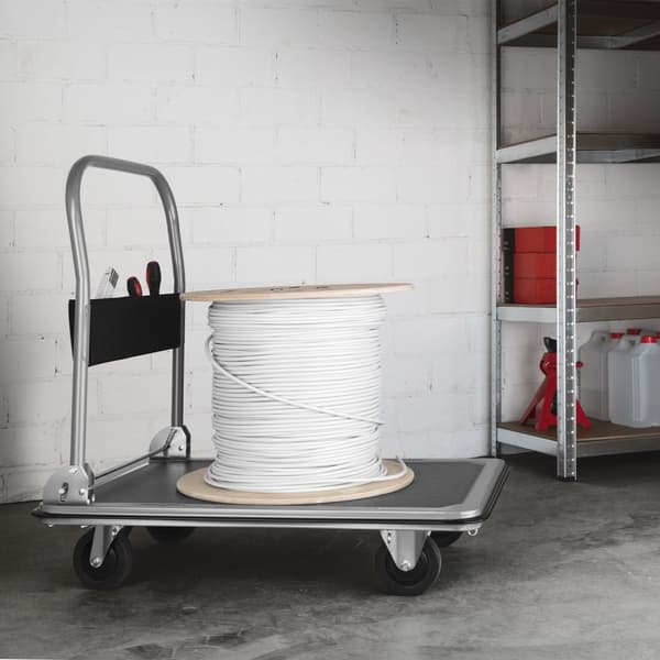 Ladvogn med bremser - sort,300 kg