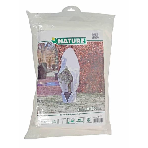 Nature Vintertrekk med glidelås fleece 70 g/m² hvit 2,5x2,5x3 m