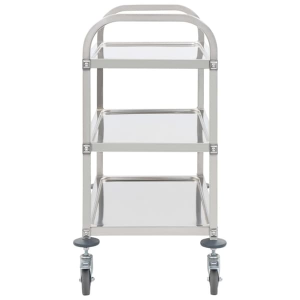 vidaXL Kjøkkentralle 3 etasjer 95x45x83,5 cm rustfritt stål