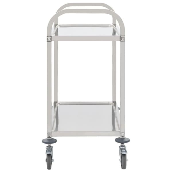 vidaXL 2-tasoinen tarjoiluvaunu 95x45x83,5 cm ruostumaton teräs