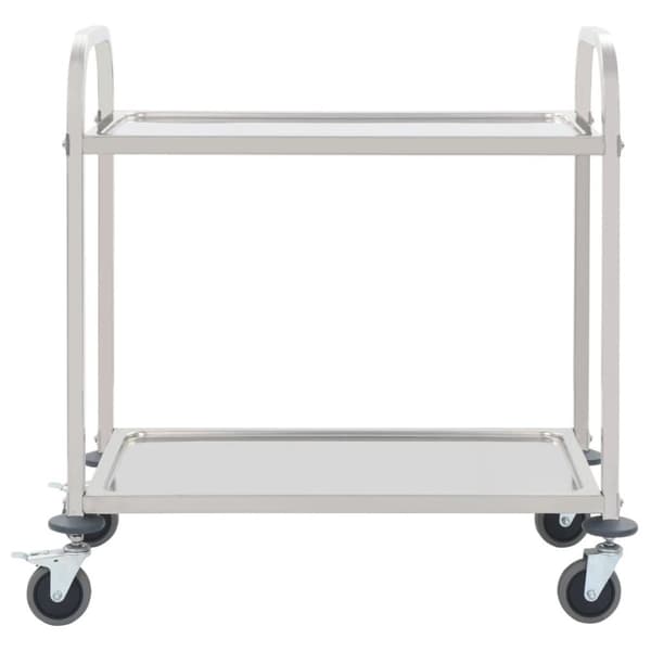 vidaXL 2-tasoinen tarjoiluvaunu 95x45x83,5 cm ruostumaton teräs