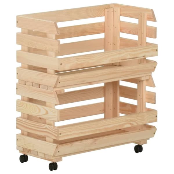 vidaXL Vihanneskärry 37x30x80 cm täysi mänty