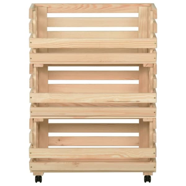 vidaXL grøntsagsvogn 57x30x80 cm massivt fyrretræ