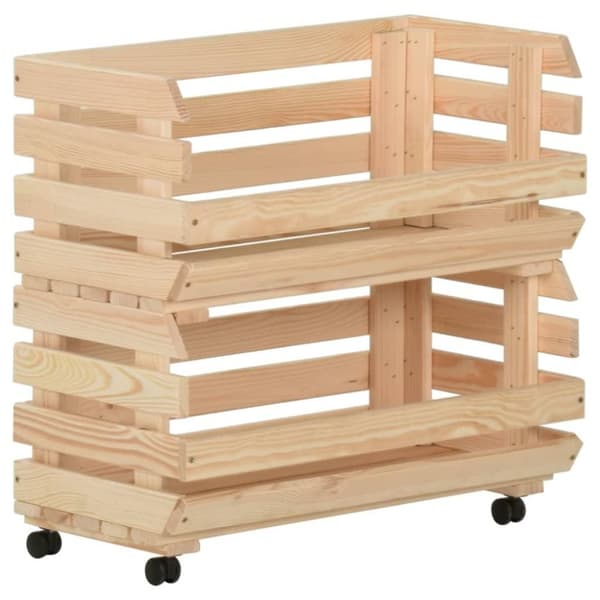 vidaXL grøntsagsvogn 57x30x80 cm massivt fyrretræ