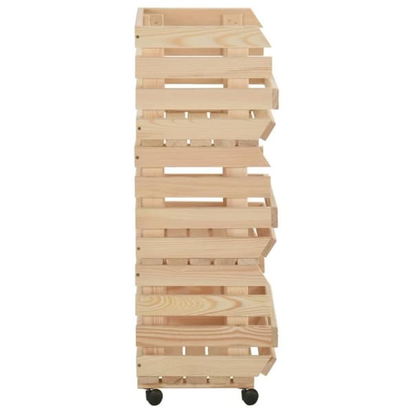 vidaXL grøntsagsvogn 57x30x80 cm massivt fyrretræ
