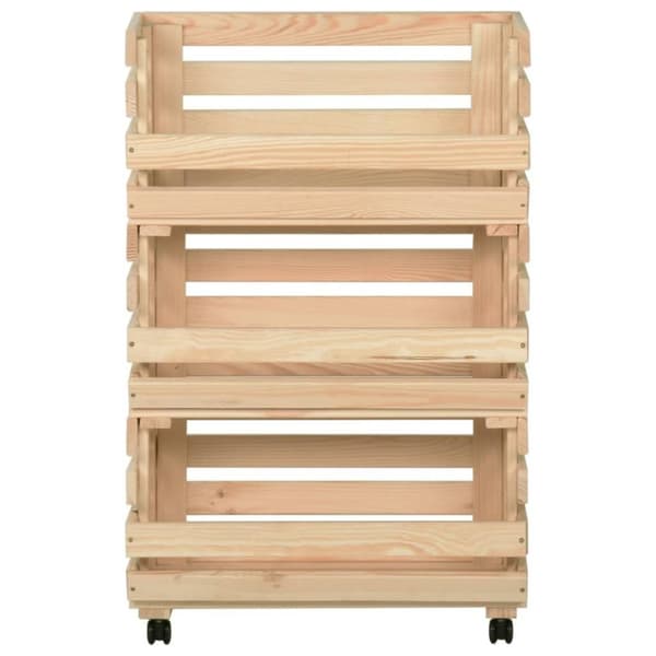 vidaXL Grønnsakstralle 37x30x80 cm heltre furu