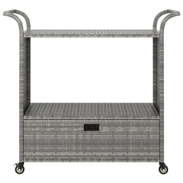 vidaXL Baarivaunu laatikolla harmaa 100x45x97 cm polyrottinki