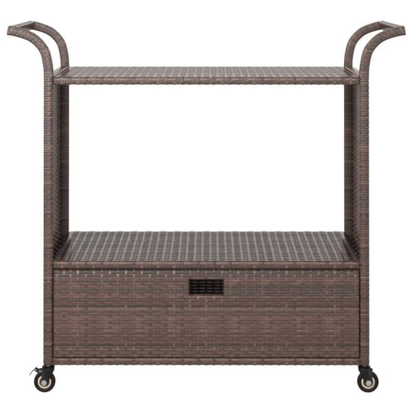 vidaXL Serveringsvagn med låda brun 100x45x97 cm konstrotting