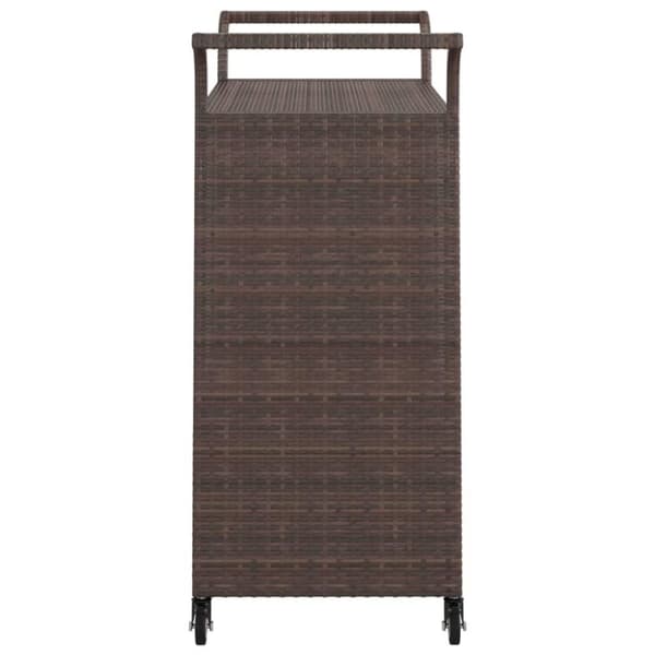 vidaXL Serveringsvagn med låda brun 100x45x97 cm konstrotting