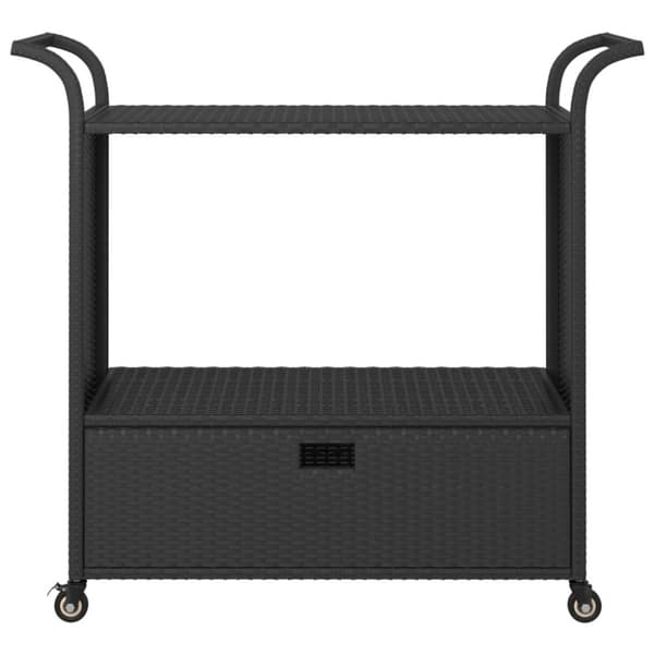 vidaXL Serveringsvagn med låda svart 100x45x97 cm konstrotting