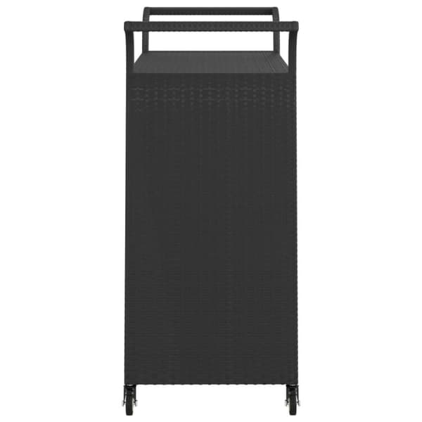 vidaXL Serveringsvagn med låda svart 100x45x97 cm konstrotting