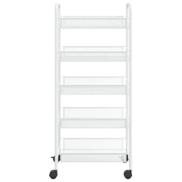 vidaXL køkkenvogn med 5 hylder 46x26x105 cm jern hvid
