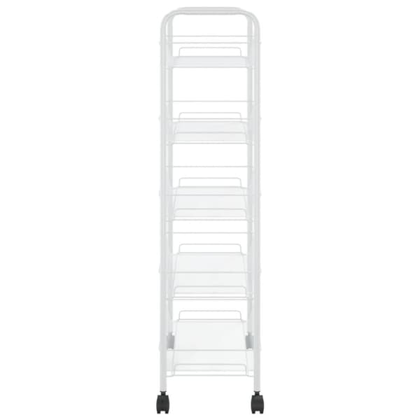 vidaXL køkkenvogn med 5 hylder 46x26x105 cm jern hvid