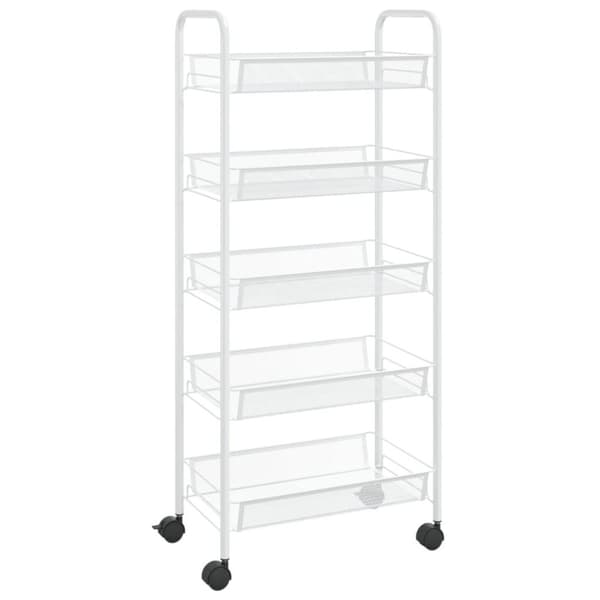 vidaXL køkkenvogn med 5 hylder 46x26x105 cm jern hvid