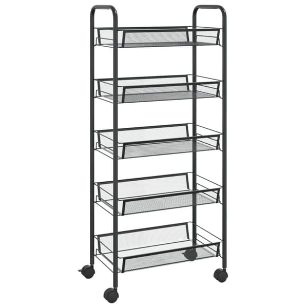 vidaXL køkkenvogn med 5 hylder 46x26x105 cm jern sort