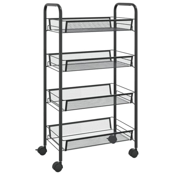 vidaXL køkkenvogn med 4 hylder 46x26x85 cm jern sort
