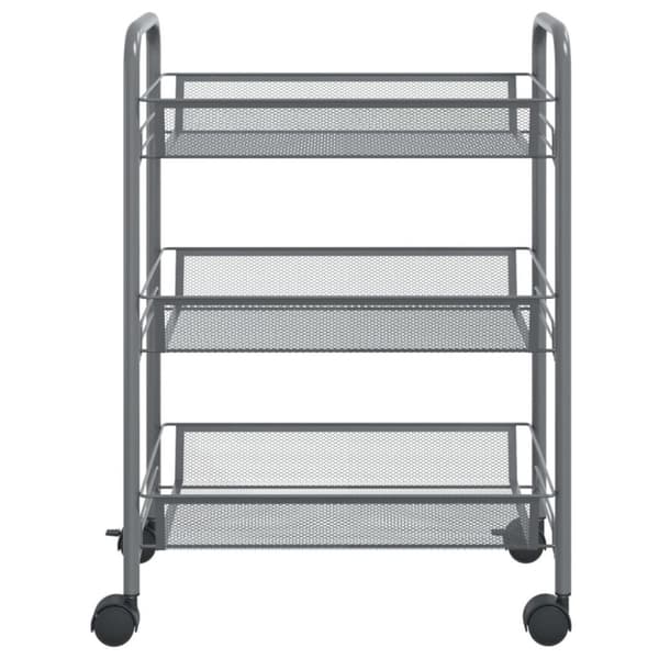 vidaXL Rullvagn 3 våningar grå 46x26x64 cm järn
