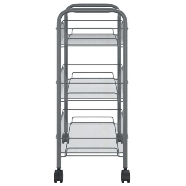 vidaXL Rullvagn 3 våningar grå 46x26x64 cm järn