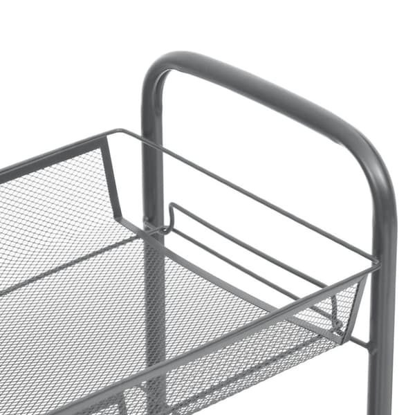 vidaXL Rullvagn 3 våningar grå 46x26x64 cm järn
