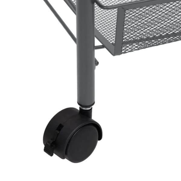 vidaXL Rullvagn 3 våningar grå 46x26x64 cm järn