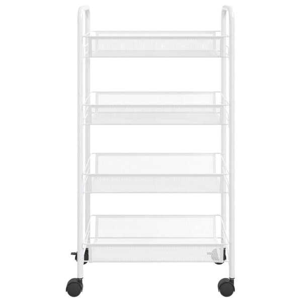 vidaXL Rullvagn 4 våningar vit 46x26x85 cm järn