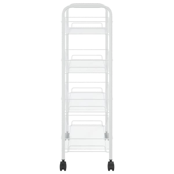 vidaXL Rullvagn 4 våningar vit 46x26x85 cm järn