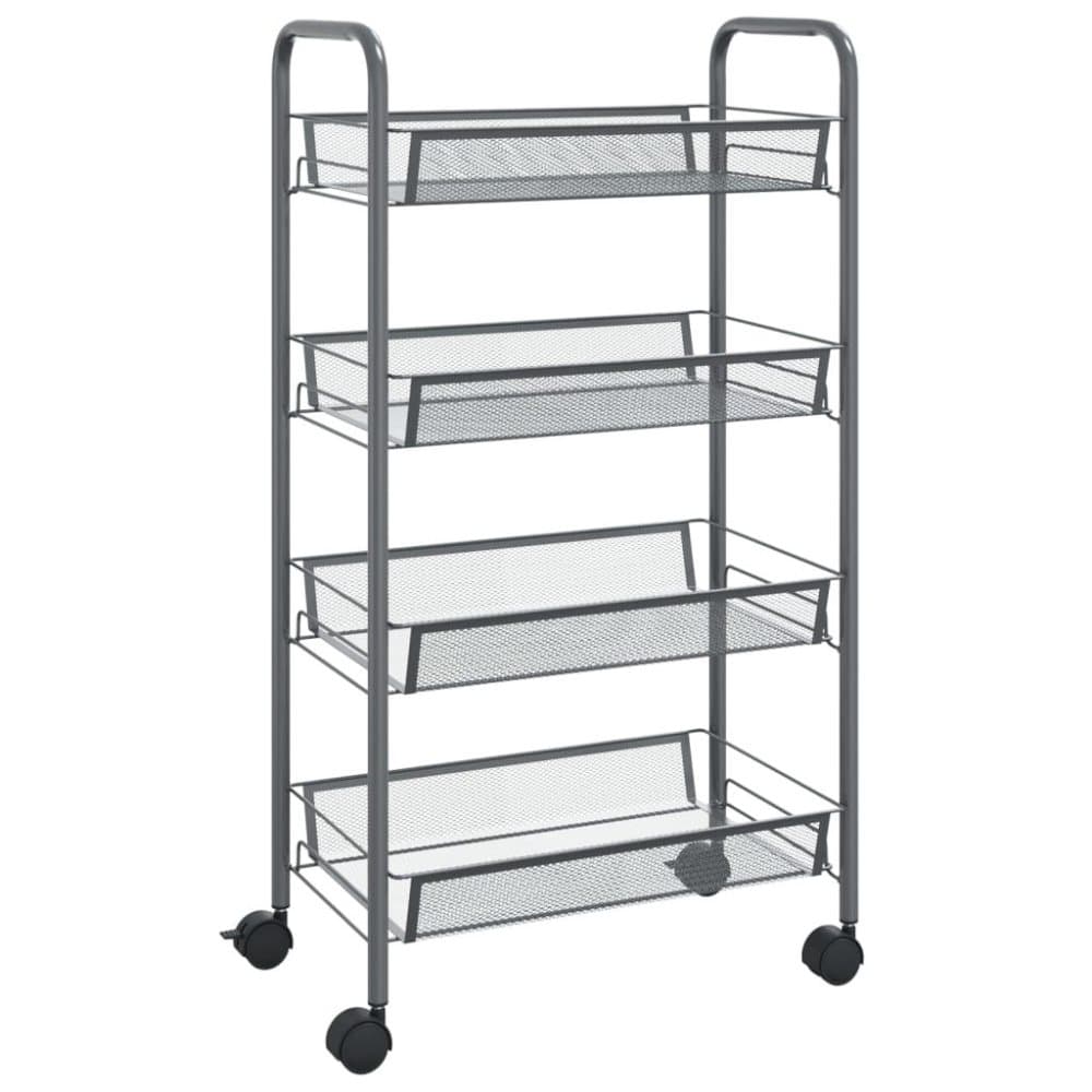 vidaXL Rullvagn 4 våningar grå 46x26x85 cm järn