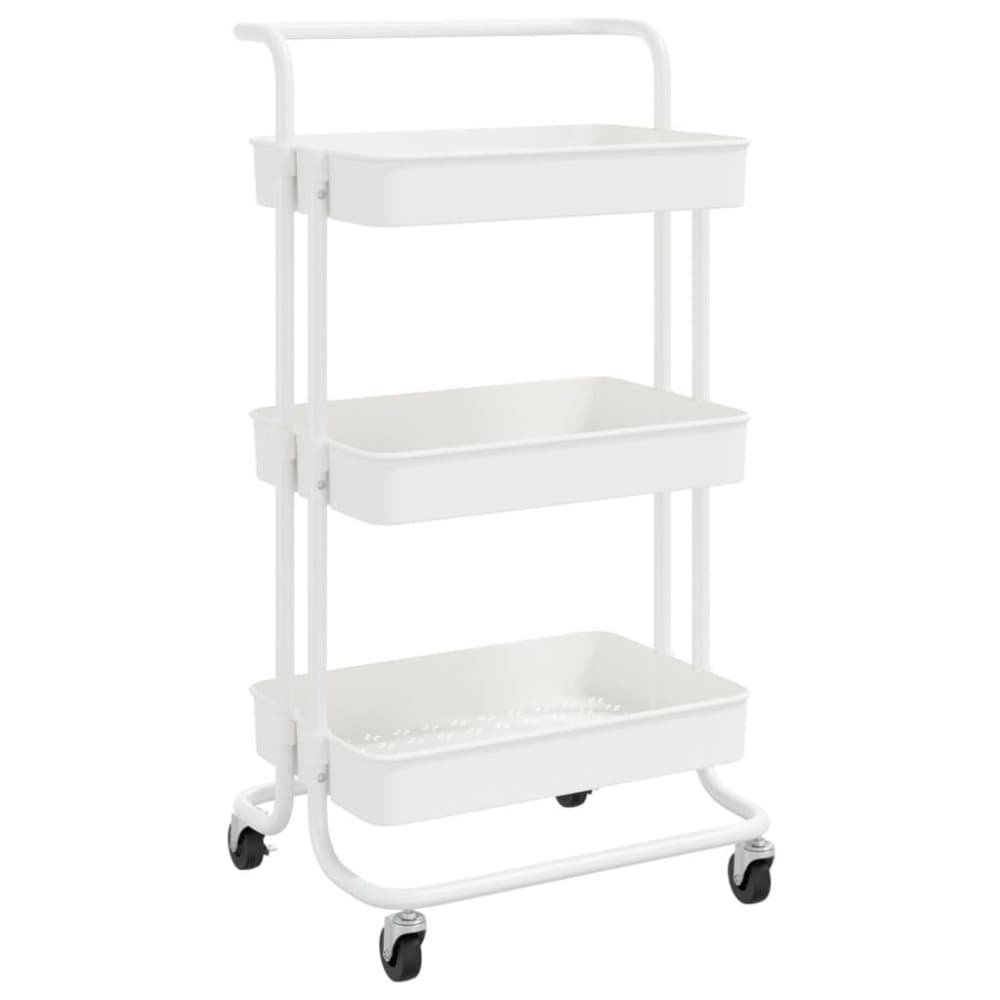 vidaXL Rullvagn 3 våningar vit 42x25x83,5 cm järn och ABS