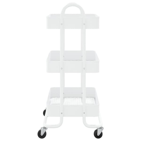 vidaXL Rullvagn 3 våningar vit 43x34x79 cm stål