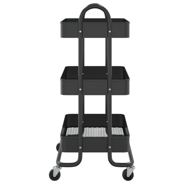 vidaXL Rullvagn 3 våningar svart 43x34x79 cm stål