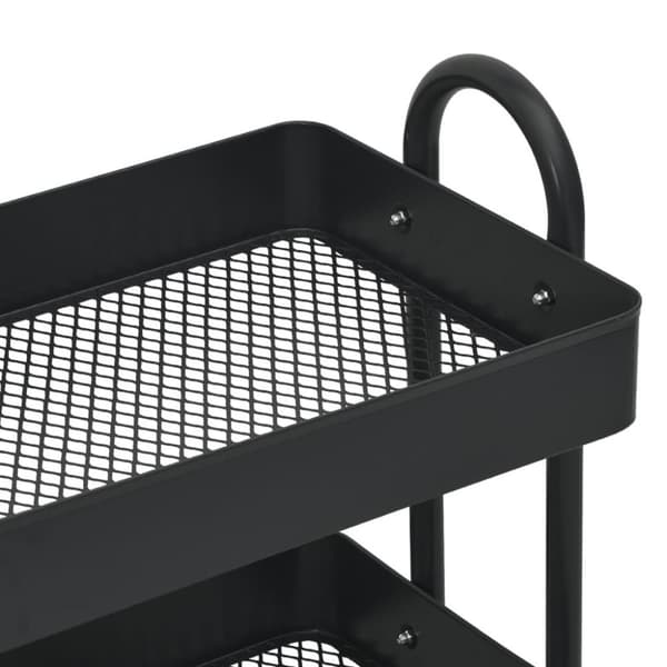 vidaXL Rullvagn 3 våningar svart 43x34x79 cm stål