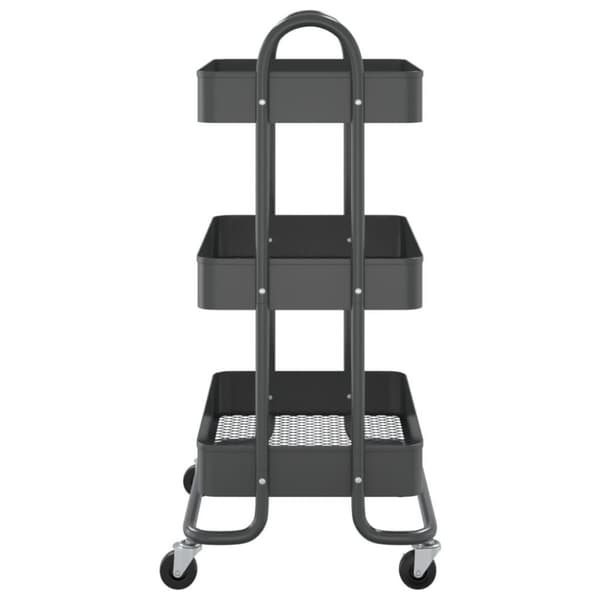 vidaXL vogn med 3 hylder 43x34x79 cm stål antracitgrå